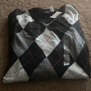Boys sweater long sleeved grey black v